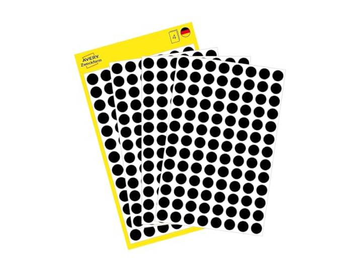 AVERY Zweckform 3009 Zelfklevende markeringspunten, 416 stuks (diameter 8 mm, plakpunten op 4 vellen, puntstickers voor kleurcodering, ronde stickers voor kalender, planner en om te knutselen,