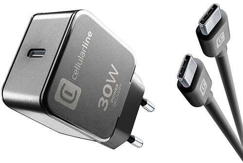 Cellular line Carregador USB-C Cellularline - 30W - Preto