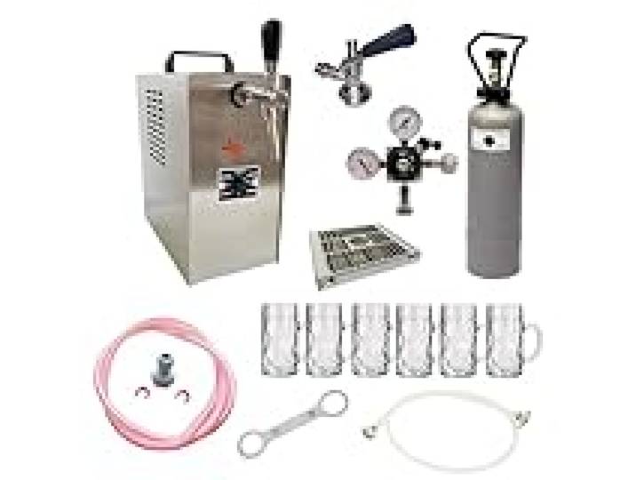 ich-zapfe Ensemble Complet - Tireuse a Biere Jet 30 Machine a Biere, Pompe a Biere 1 Ligne, 35 litres/h, Professionnelle, Verres à bière ISAR 0,3 litres 6 pcs., KEG:Type S