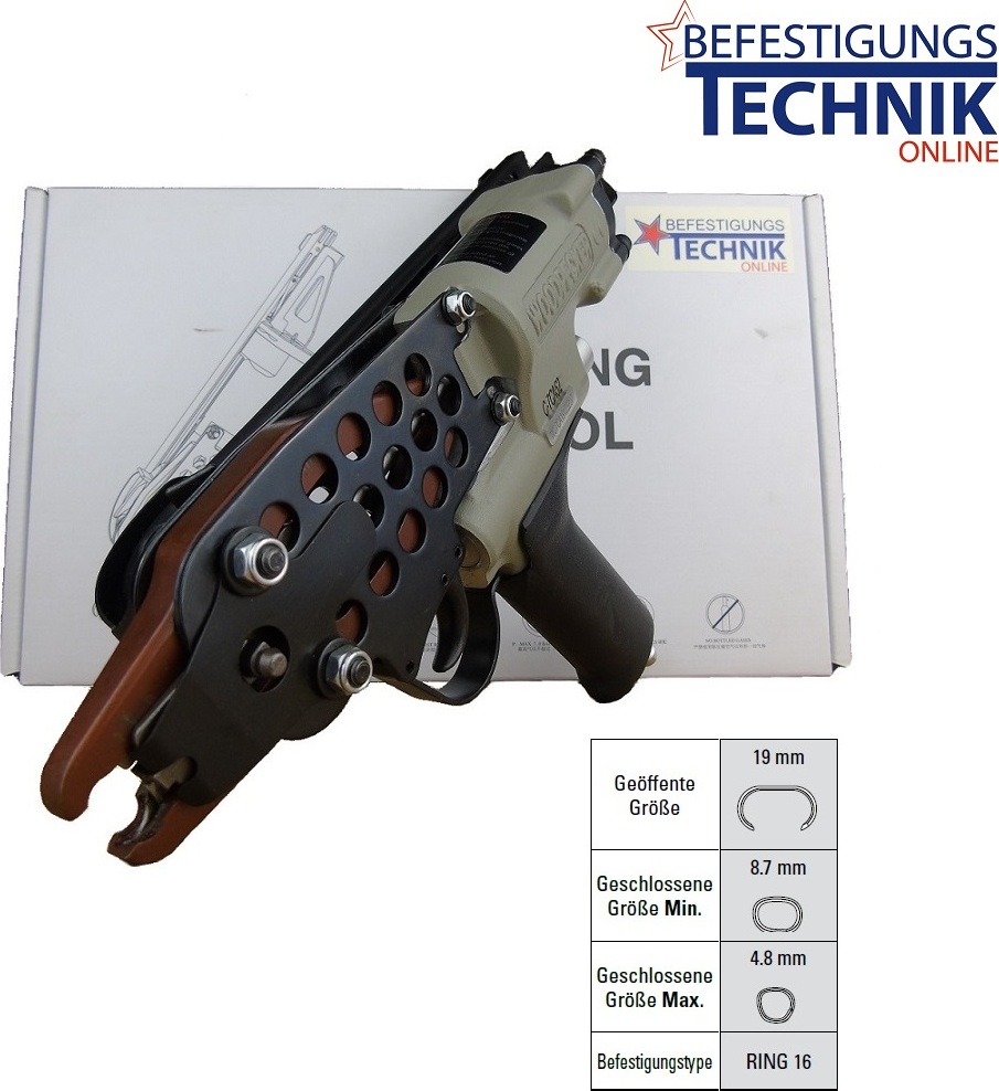 BeTeOn24 SC742 32mm Nase Druckluft Ringzange für Bostitch SC742B-E C-Ring 16 Klammern KL-97