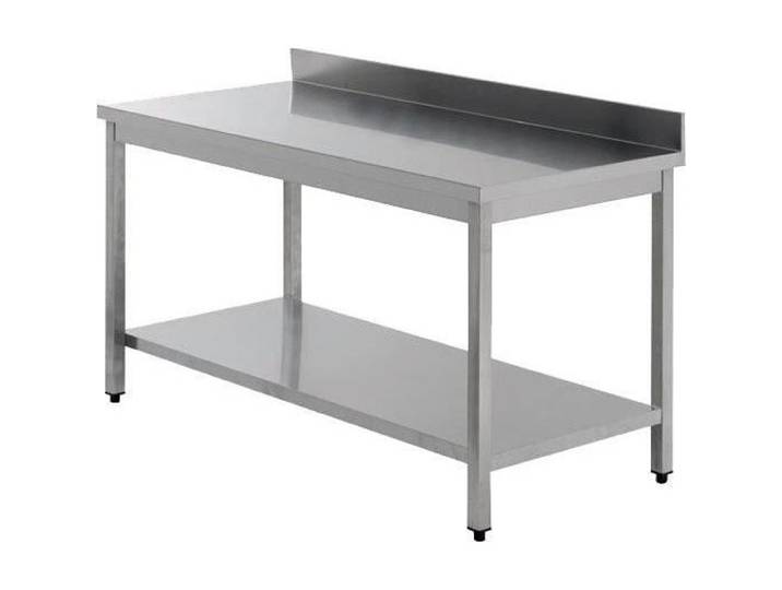 Table Inox de Travail AISI 304 Adossée avec Etagère P 700 mm - L2G - l1200- L1- P700- h- Inox l1200- L1- P700- h- Inox