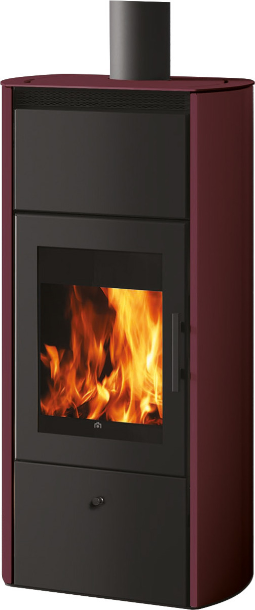 Edilkamin wasserf. Kaminofen Flamma 14 CS | 14,2 kW | Stahl Bordeaux