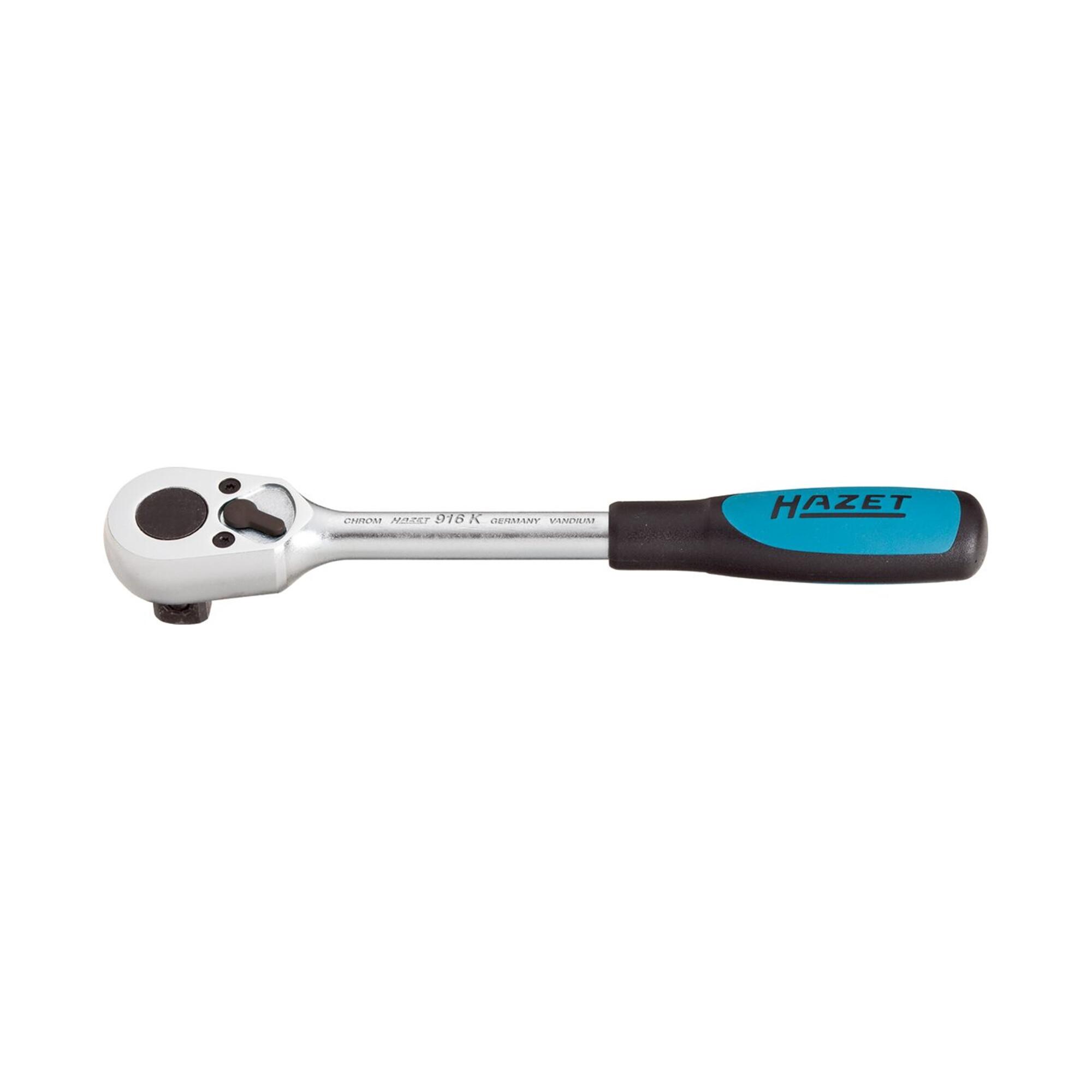 HAZET Umschaltknarre, kurz 916K Vierkant massiv 12,5 mm (1/2 Zoll))