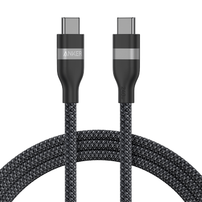 Anker USB-C to USB-C Cable (3 ft / 6 ft, 240W, Upcycled-Braided) 6 ft / Black Stone
