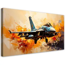 LEINWANDBILD F16 Flugzeug im Flug 100x50cm