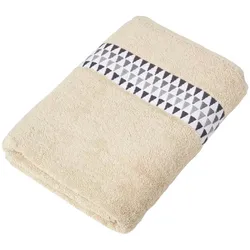 DUSCHTUCH Geometric beige 70/130 cm