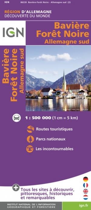 Carte routière - Allemagne Sud, Bavière & Forêt Noire   IGN