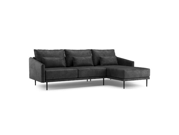 Ecksofa Leder LIV rechts anthrazit