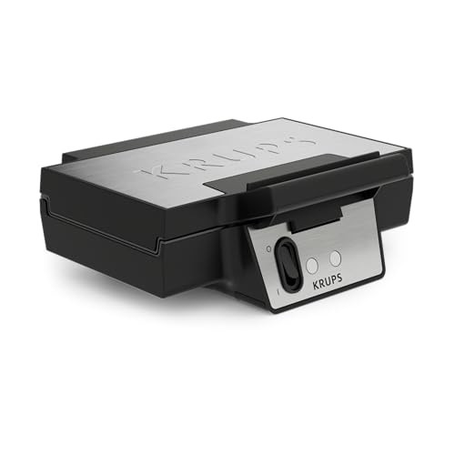 Krups FDK Iconic wafelijzer, 850 W, zwart en zilver met keramische en roestvrijstalen details