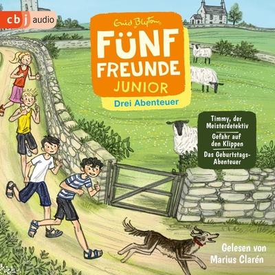 Fünf Freunde JUNIOR - Drei Abenteuer - Timmy, der Meisterdetektiv. Gefahr auf den Klippen. Das Geburtstags-Abenteuer - Enid Blyton, Audio,