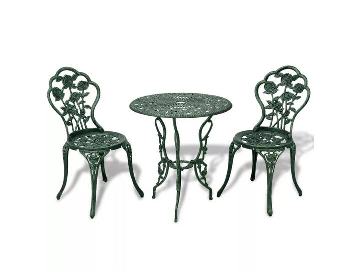 VidaXL - Bistro-tisch und stuhl aluminium, One Size, Grün