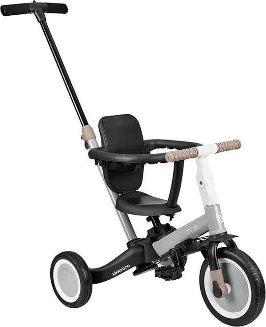 Kikkaboo Driewieler Flip 5-in-1 met stalen frame en antislip handgrepen, grijs