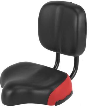 Inspired Finds Comfort Wide Bike Seat With Backrest Padded Bicycle Saddle For Men & Women red