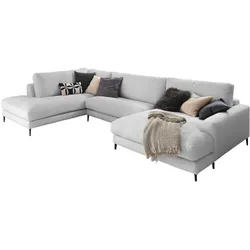 WOHNLANDSCHAFT CARA Hellgrau Cord