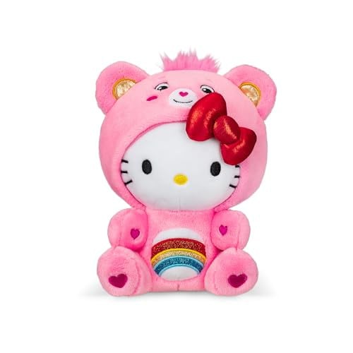 Care Bears Hello Kitty als Cheer Bear Pluche Knuffel, 22 cm