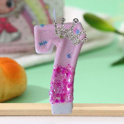 Uplift Treasures Princess Crown Number Birthday Cake Candle 7