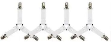 Inspired Finds Invisible Bed Sheet Corner Tightener Clips Heavy Duty Mattress Sheet Fasteners white 4pcs