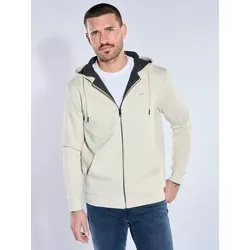 emilio adani Herren Sweatjacke Kapuze Weiß regular uni Kapuze - S