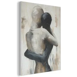 AKUSTIKBILD Abstrakt - Liebe - Schwarz und weiß - Modern Wanddeko 70x100 cm