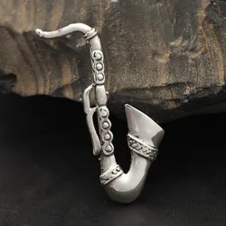 Drachensilber Brosche Saxophon 925 Sterlingsilber Schmuck - Silber