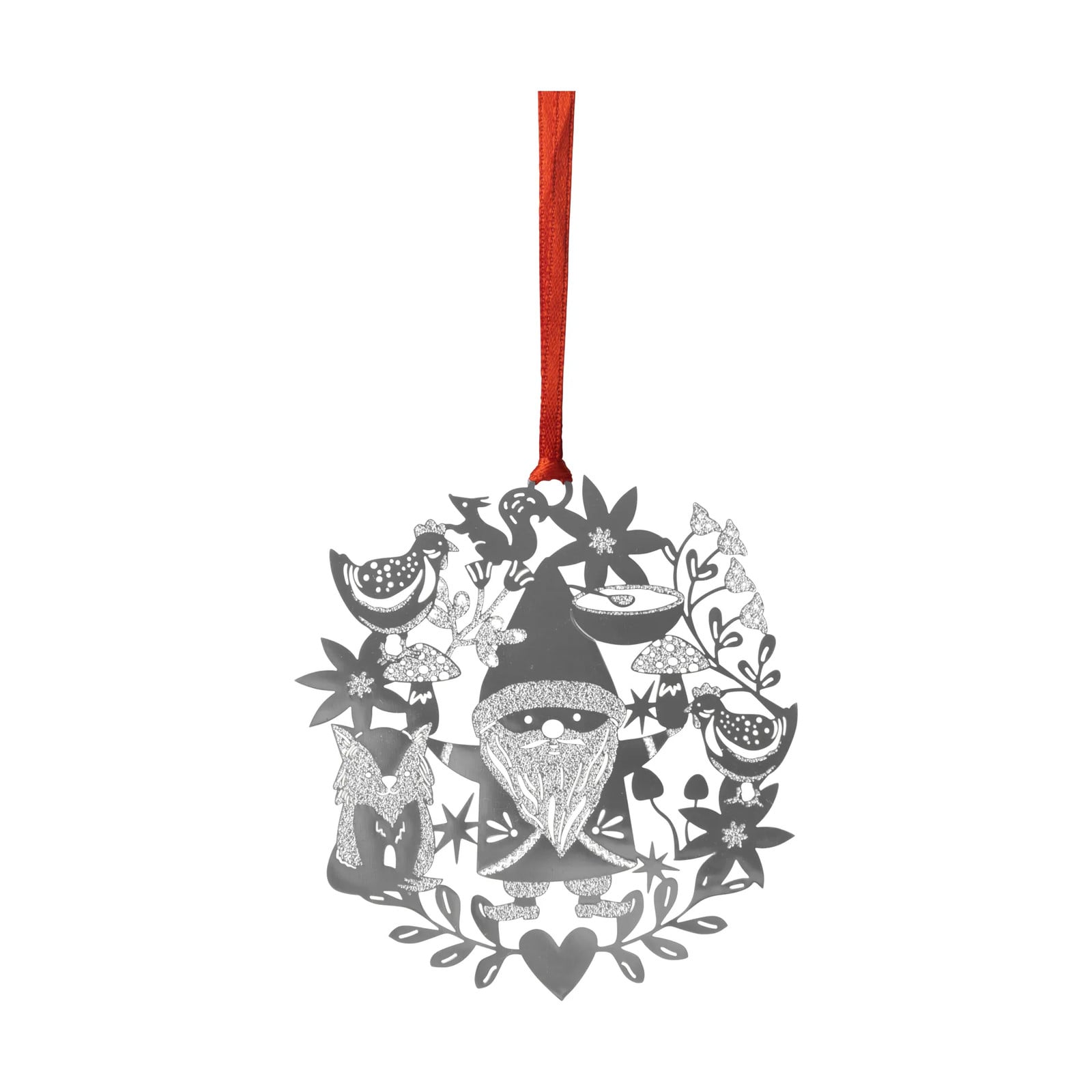 Pluto Design Fox & Santa kersthanger Zilverkleurig