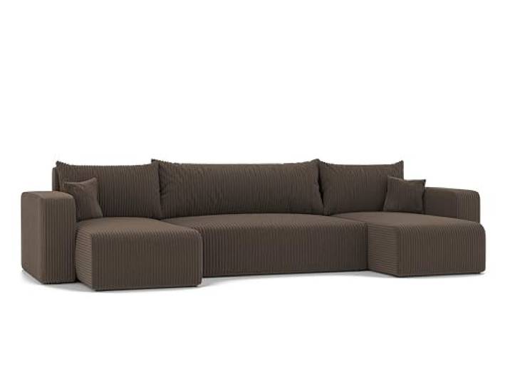 U Form Wohnlandschaft mit Schlaffunktion und Bettkasten 318 x 145 cm 318 x 145 x 79 cm, Viel Platz, Schlaffunktion, Wohnen und Schlafen, Integrierter Bettkasten