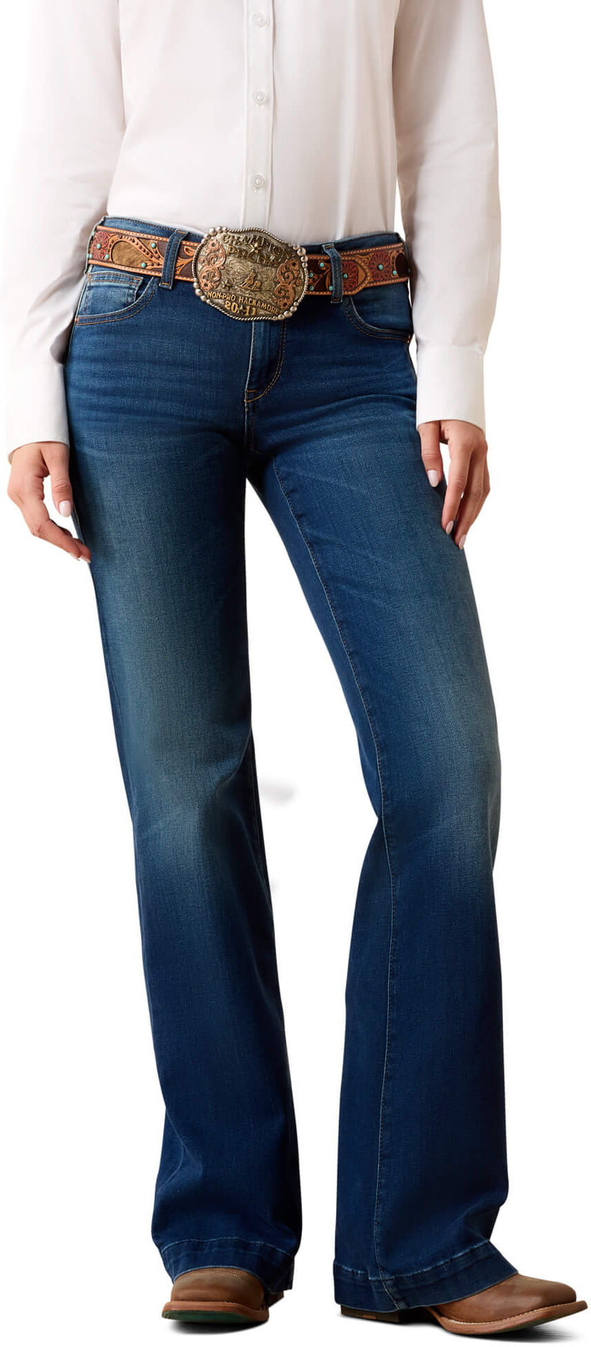 Women's Trouser Mid Rise Stretch Kelsea Wide Leg Jeans in Joanna, Size: 26 Short by Ariat