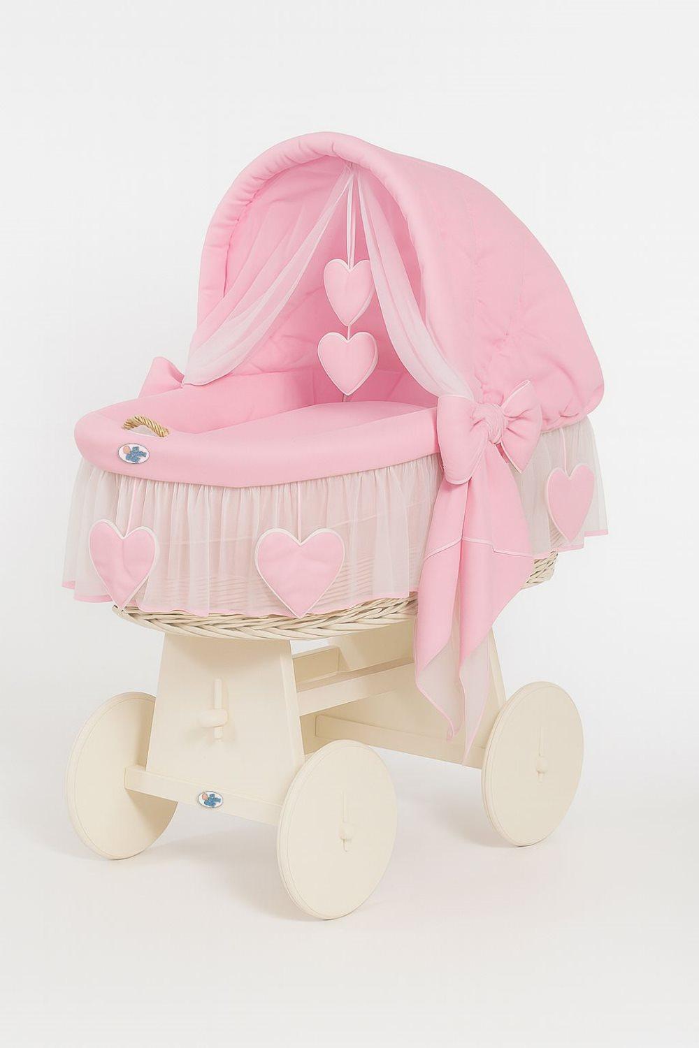 Babywiegje Amelie aus Korbgeflecht - Kinderbett mit verstellbarem Verdeck - umweltfreundliches und sicheres Design