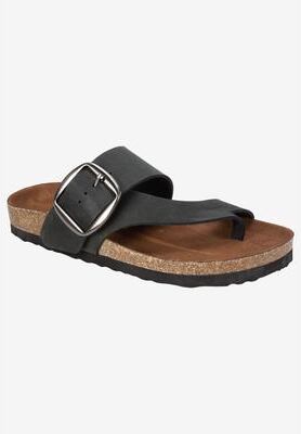 Women's Harley Sandal by White Mountain in Black Nubuck (Size 6 M)