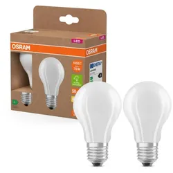 2er Set OSRAM E27 LED Lampe Classic matt 5W wie 75W warmweißes Licht 2700K - Energy efficiency class A - besonders effizient