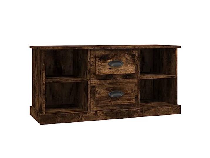 hliofuir TV-Schrank Räuchereiche 99,5x35,5x48 cm Lowboard Vielseitiges Lowboard fürs Wohnzimmer oder Schlafzimmer mit 4 offenen Fächern und 2 Schubladen für Medien.