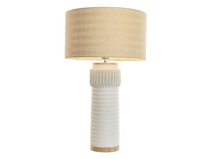 Lampe en céramique et lin blanc 46x46x77 cm