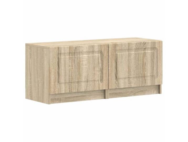 PUGYNBK TV-Schrank, Sonoma-Eiche, technisches Holz Wendbare Türen, geräumige Aufbewahrung, kompaktes Design, feuchtigkeitsbeständig