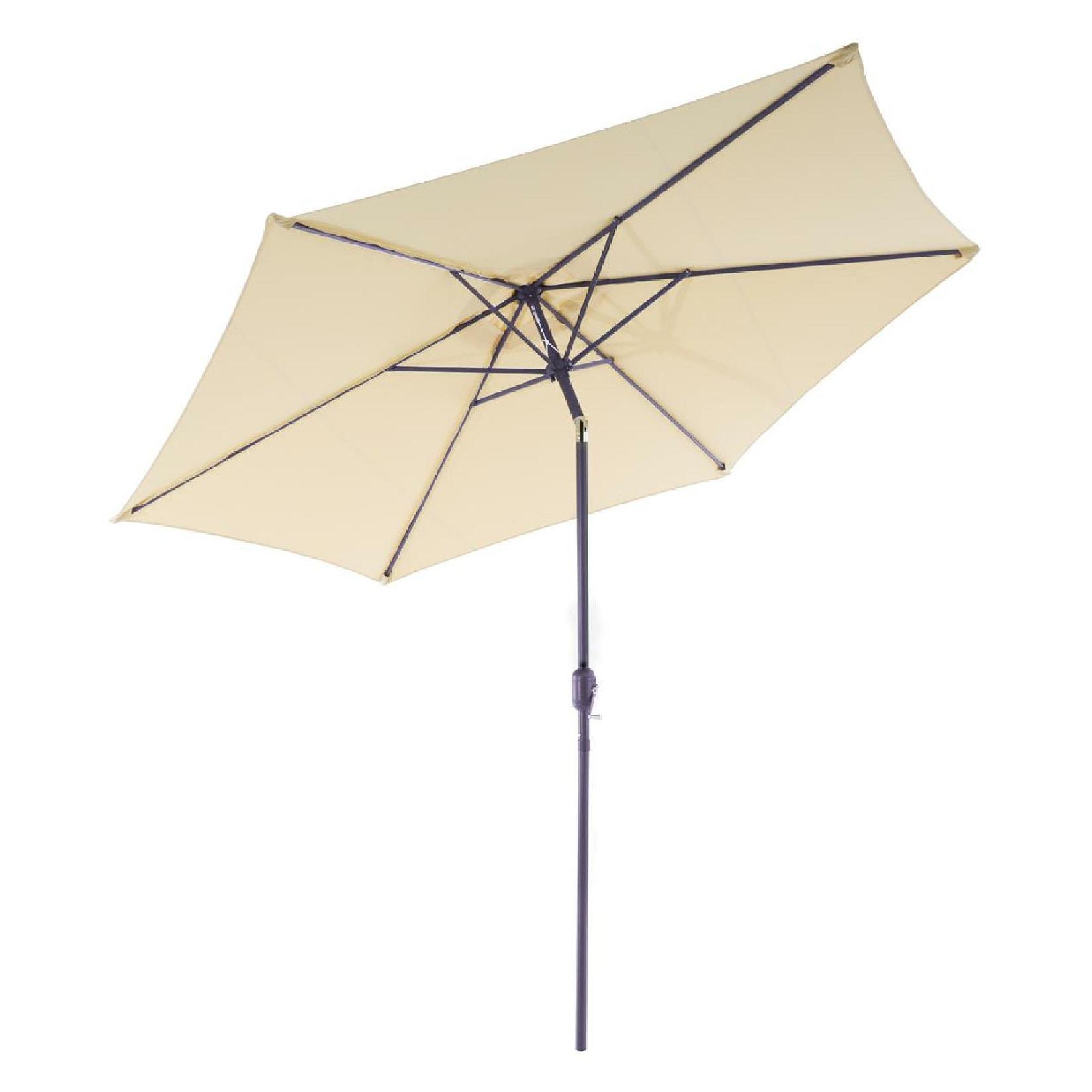 VCM Sonnenschirm Ø 2,9m Schirm mit Kurbel neigbar wasserabweisend UV-Schutz 50 + Creme