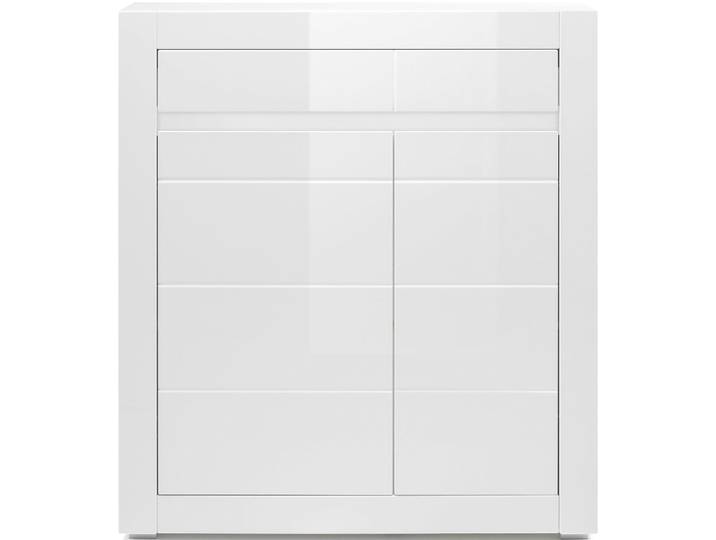Kommode HOME AFFAIRE Carat , weiss (weiß, weiß hochglanz), B:100cm H:112cm T:35cm, Sideboards, Kommode, Breite 100 cm, wird mit 2 Leisten geliefert (weiss und grau)