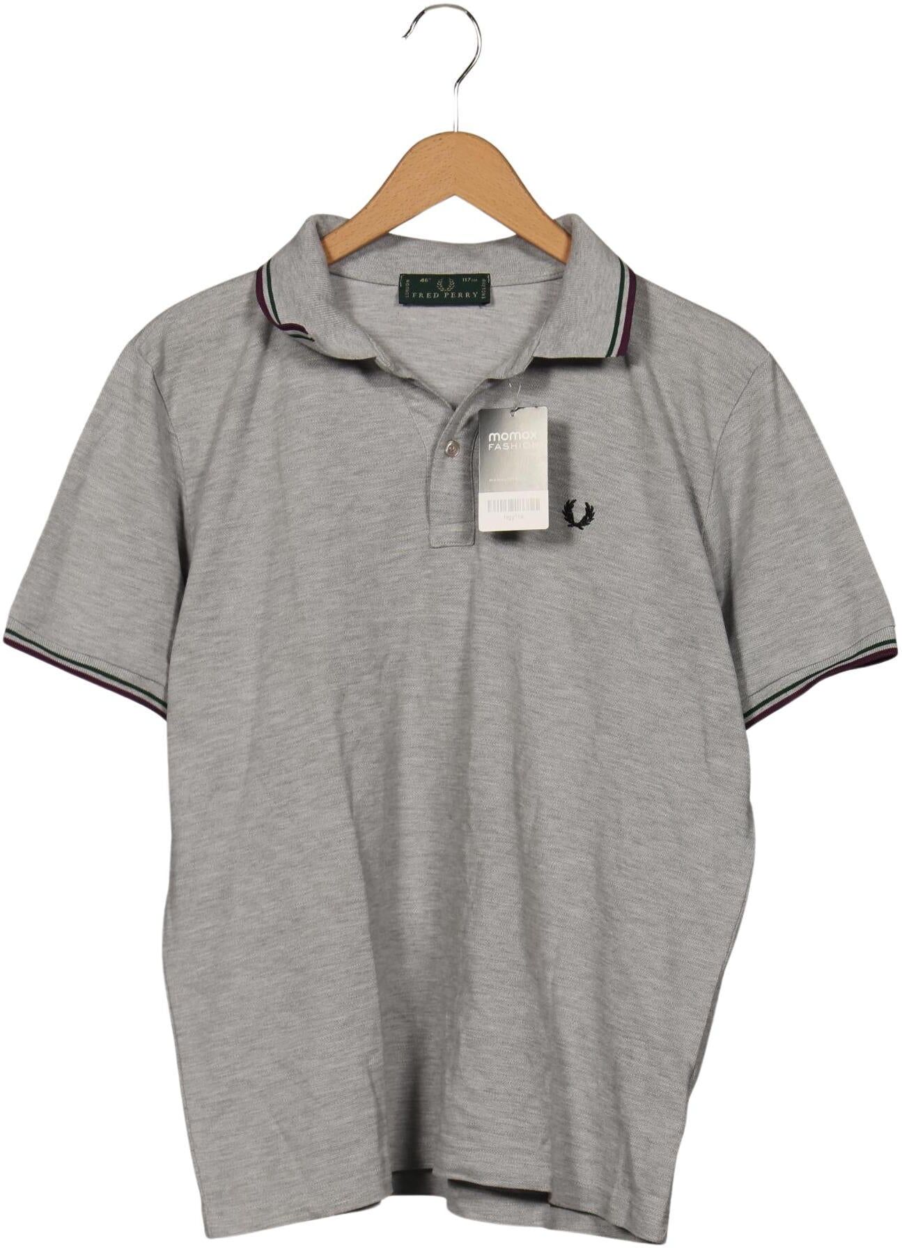 Fred Perry Herren Poloshirt, Grau, Gr. EU 46, Baumwolle - Second Hand