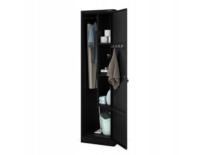 Armoire Métallique Noire AGNES Fonctionnelle & Élégante 185x50x50 cm