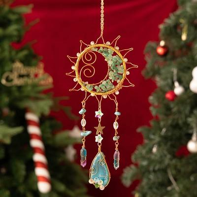 Inspired Living Crystal Suncatcher Wind Chime With Rainbow Prism Light Catcher 4