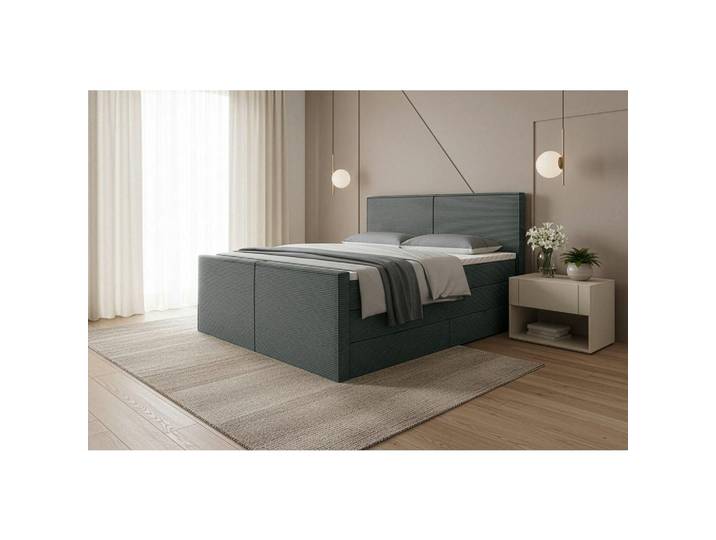 Boxspringbett Rodi Grau LF: 180x200 cm