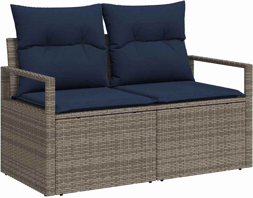 vidaXL Ensemble de Canapés 6 pc Gris [Synthétique]: Poly Rattan