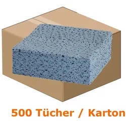 Einwegtücher Nordvlies WIPEX-STAR 1-lagig blau 500 Tücher/Karton, ca. 80 g/qm, Z-gefaltet, 30x38 cm