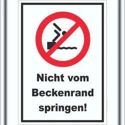 HB-Druck Nicht vom Beckenrand springen Aufkleber A5 (148x210mm)
