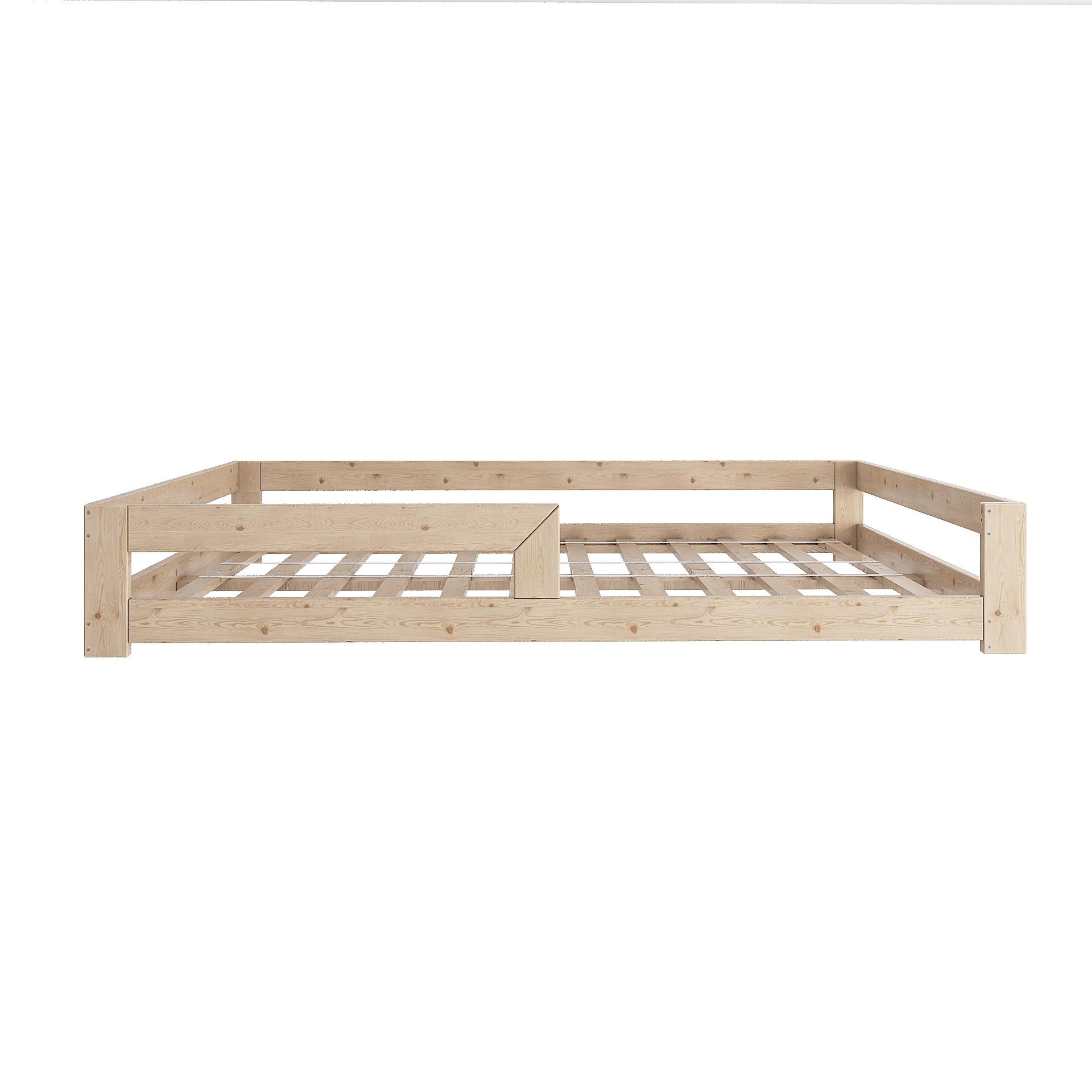 Need Sleep Kinderbett Bodenbett 140x190 cm mit Rausfallschutz aus Fichtenholz