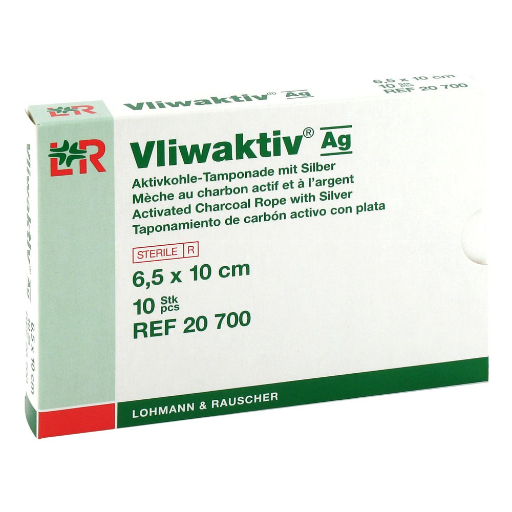 Lohmann & Rauscher GmbH & Co.KG Vliwaktiv Ag Aktivkohle Tampon.m.silber 6,5x10 cm 04862796
