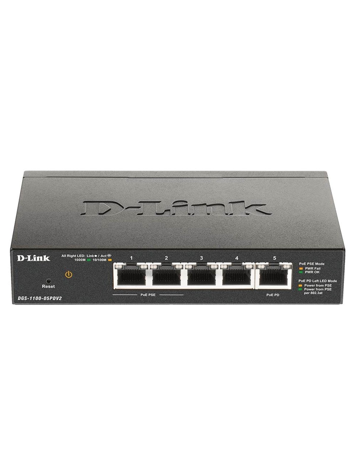 D-Link DGS-1100-05PDV2 5-Port Gigabit PoE Smart Managed Switch and PoE Extender