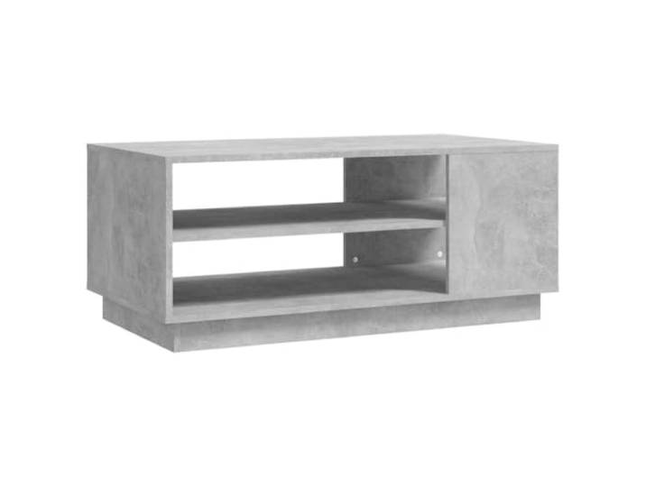 Roanoer Couchtisch Betongrau 102x55x43 cm Wohnzimmertisch Holzwerkstoff Moderne Staufläche mit Schubladen für Zeitungen und Fernbedienung im Wohnzimmer, pflegeleichte Oberfläche.