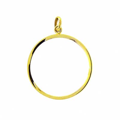 Kettenanhänger ADELIA´S "585 Gold Münzfassung", gold, Schmuckanhänger, Damen, Gold, Kettenanhänger, Goldschmuck für Damen