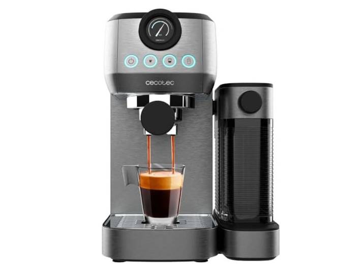 Cecotec semi-automatic espresso machine Power Espresso 20 Steel Pro Latte. 1350 W\, Thermoblock\, ForceAroma technology with 20 bars\, full milk tank\, instant cappuccino\, cup warmer\, double