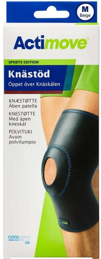 Actimove Knæstøtte Sports Edition med åben patella størrelse M Medicinsk udstyr 1 stk