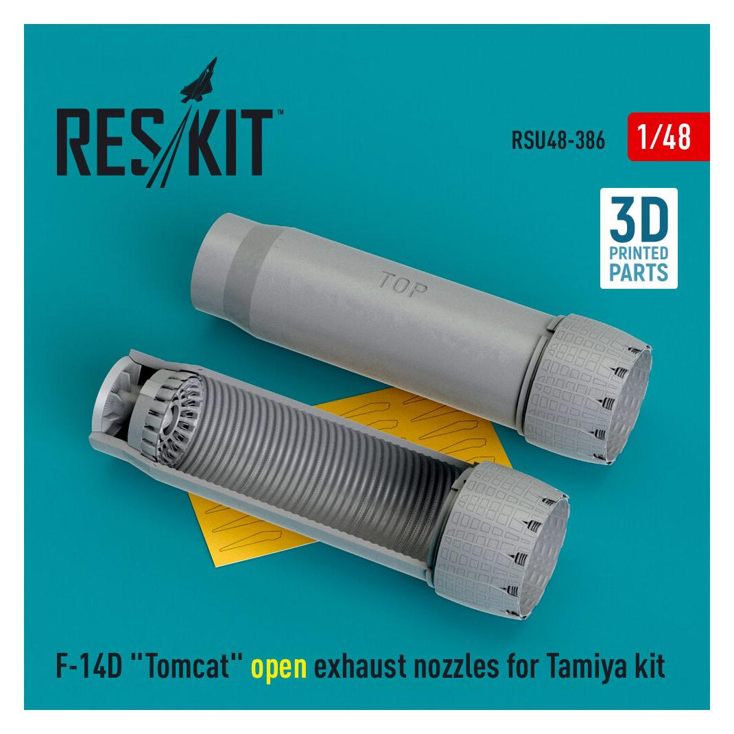 ResKit F-14D Tomcat open exhaust nozzles for Tamiya kit (3D Printed) (RSU48-0386)